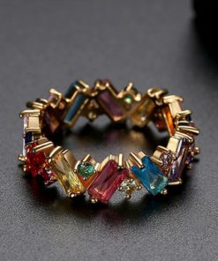 Zircon Ring,Rainbow Zircon Ring