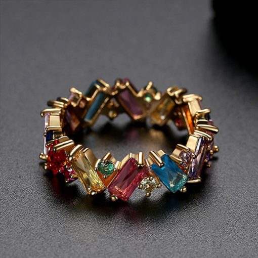 Zircon Ring,Rainbow Zircon Ring