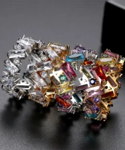 Zircon Ring,Rainbow Zircon Ring