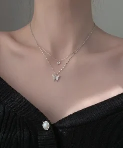 Butterfly Necklace,Butterfly Necklace Silver