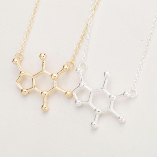 Collier de molécule de caféine, collier de molécule