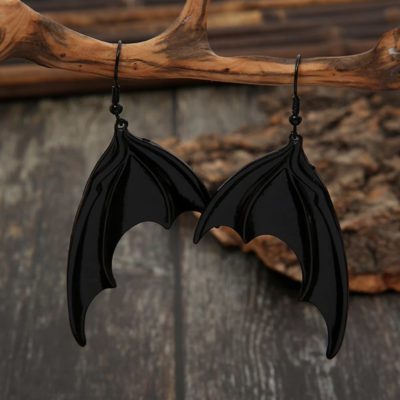 Bat Earrings,Black Bat Earrings,Black Bat