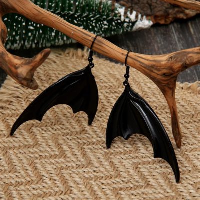 Bat Earrings,Black Bat Earrings,Black Bat