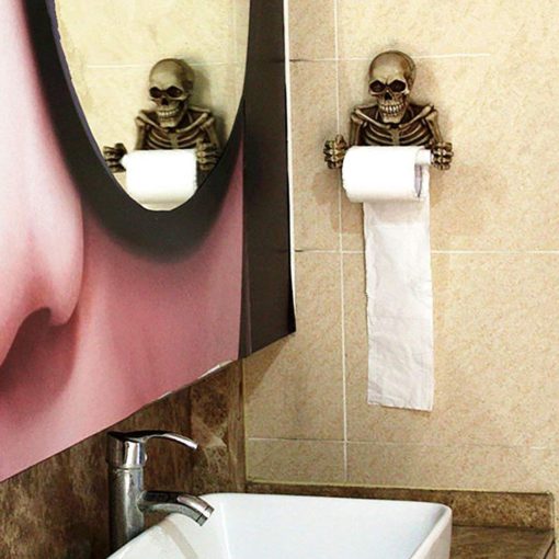 Skelett Toilettenpapierhalter, Skelett Toilette
