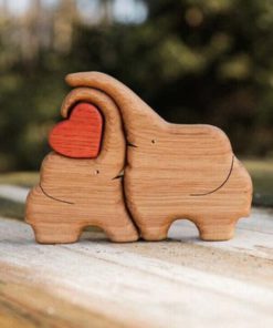 Cuddling Animals,Hand Carved Wooden