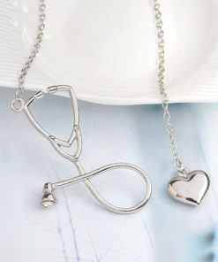Stethoscope Necklace,Heart Stethoscope Necklace,Heart Stethoscope