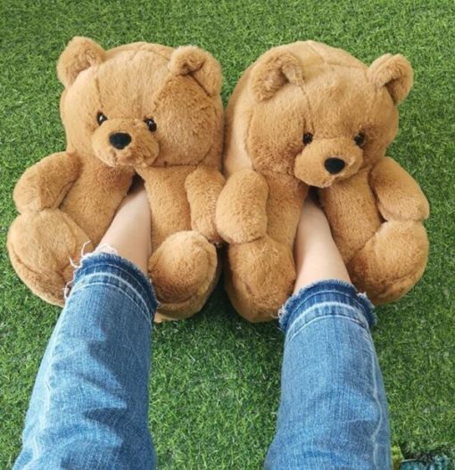 Teddy Bear raaxo leh,Teddy Bear Plush Slippers,Plush Slippers