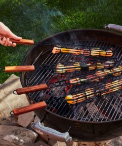 Non-stick Slim Kabob Grilling Baskets for Outdoor Grill