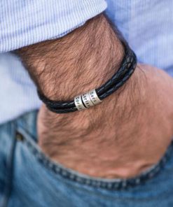 Mens Leather Bracelets Braided