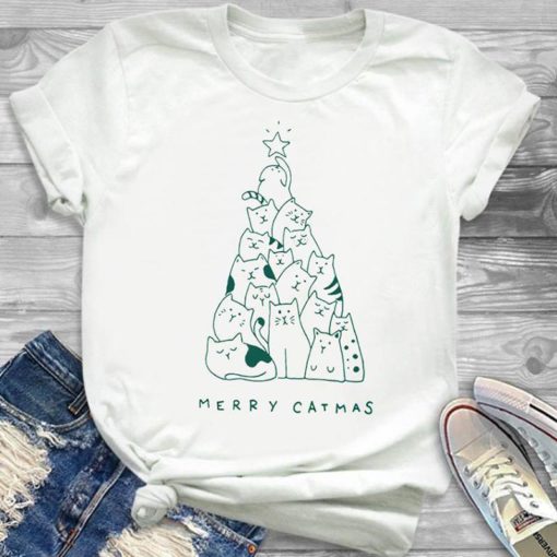 Merry Catmas, T-Shirt Catmas Pîroz