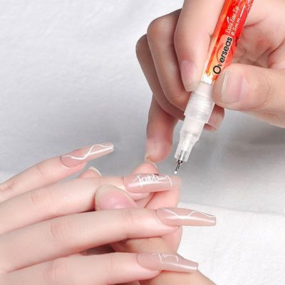 Felt Pen,Ultra Thin Curve Manicure Felt Pen