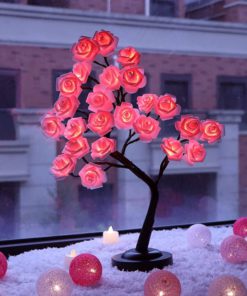 Flower Tree Light,Tabletop Rose Flower Tree Light