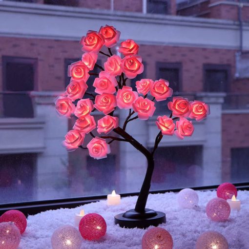 Flower Tree Light, Asztali rózsa virágfa lámpa