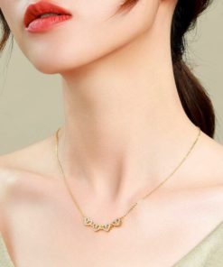 Shape Necklace,Heart Shape Necklace,Heart Shape,Four-Leaf Heart Shape Necklace