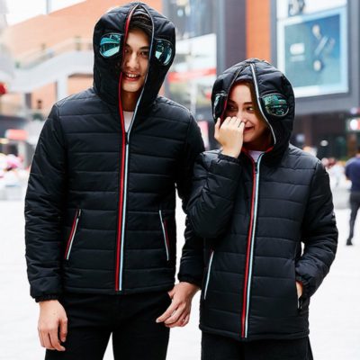 Hooded Winter Jacket,Winter Jacket with Glasses,Jacket with Glasses