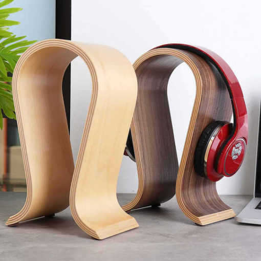 Дървена стойка за слушалки