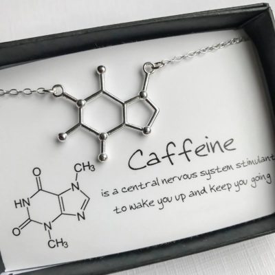 Caffeine Molecule Necklace,Molecule Necklace