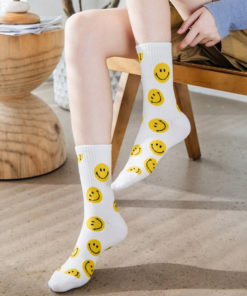 Cartoon Smiley Printed Socks