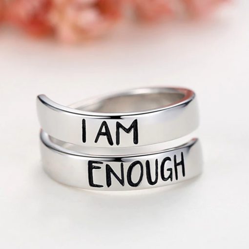 Δαχτυλίδι από ασήμι 925 I Am Enough