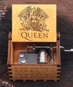 Hand-cranked Wooden Queen Music Box