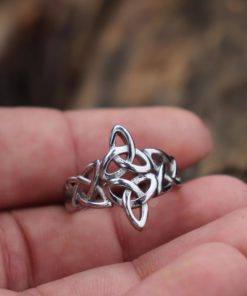 Stainless Steel Silver Triquetra Ring