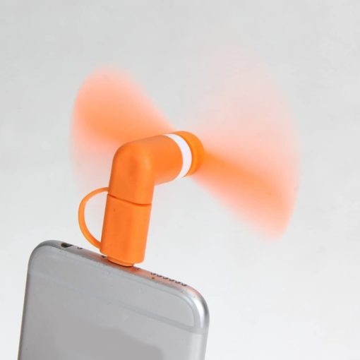 Du viename „iPhone“ / „Android“ mini mobiliojo telefono ventiliatorius