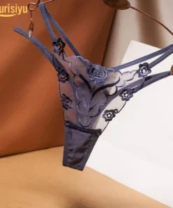 Transparent Hot Flower Embroidery Hollow Tulle G-String