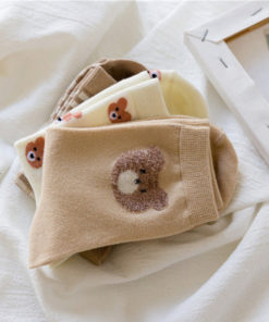 Lovely Bear Middle Tube Socks
