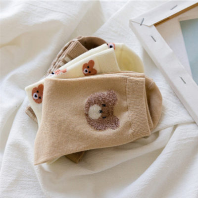 Lovely Bear Middle Tube Socks