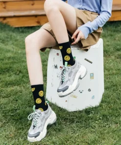 Cartoon Smiley Printed Socks