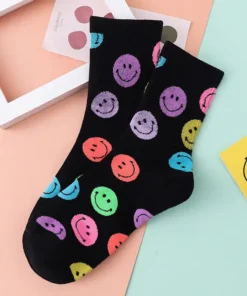Cartoon Smiley Printed Socks