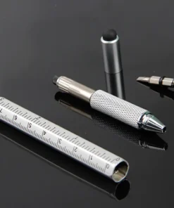 6 In 1 Multi-Functional Stylus Metal Ruler Pen with Level & Screwdriver