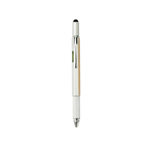 6 A cikin 1 Multi-Functional Stylus Metal Ruler Pen tare da Level & Screwdriver