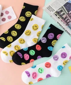 Cartoon Smiley Printed Socks