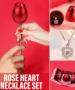 Eternal Rose Heart Necklace Set