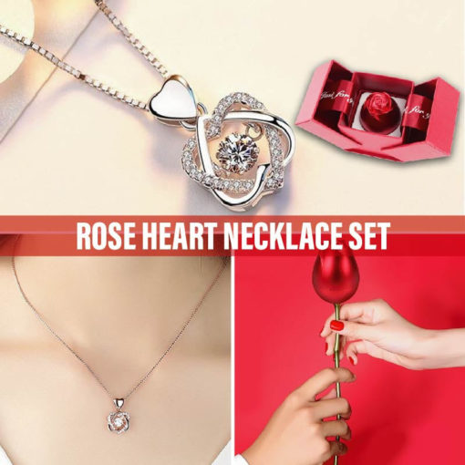 Set ogrlica u obliku srca Eternal Rose