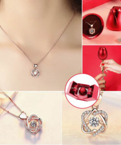 Eternal Rose Heart Necklace Set