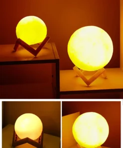 LED 3d Moon Lamp With Stand Starry