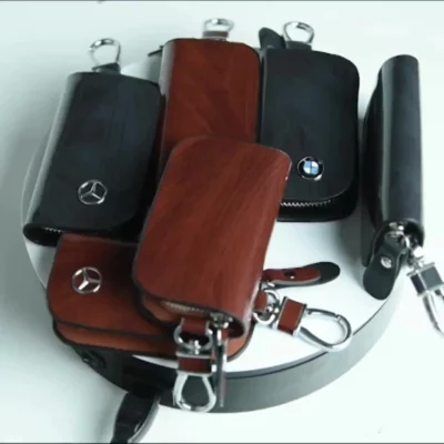 Leather Wood,CAR KEY CASE