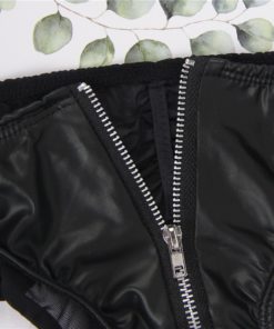 Merry See Leather Onden Zipper Sexy Panties