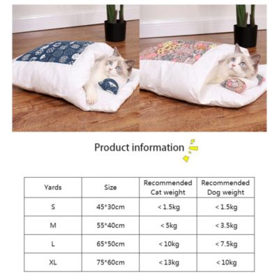 Cat Sleeping Bag With Removable Pillow