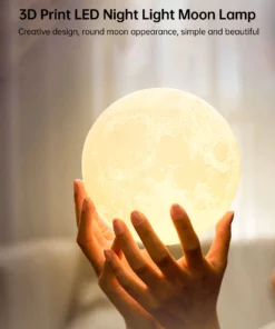 LED 3d Moon Lamp With Stand Starry