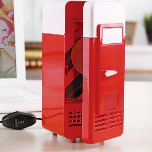 Мини USB настолен хладилник - охладител за консерви и затопляне на напитки