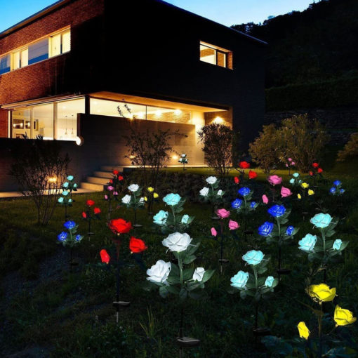 Saulės energija maitinamas LED rožių šviestuvas