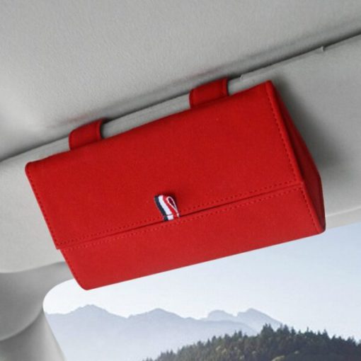 Car Clip-in Leather Glass Holder