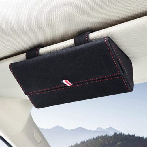 Car Clip-in Leather Glass Holder