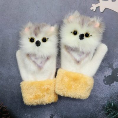 Hand-knitted Cartoon Animal Mittens