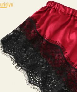 Women Sexy Lace See Through Sleepwear Set