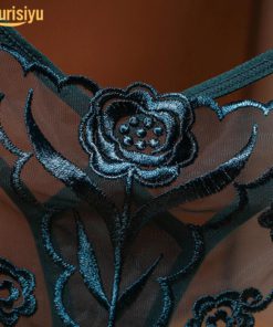 Transparent Hot Flower Embroidery Hollow Tulle G-String