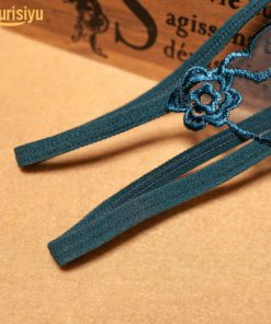 Transparent Hot Flower Embroidery Hollow Tulle G-String